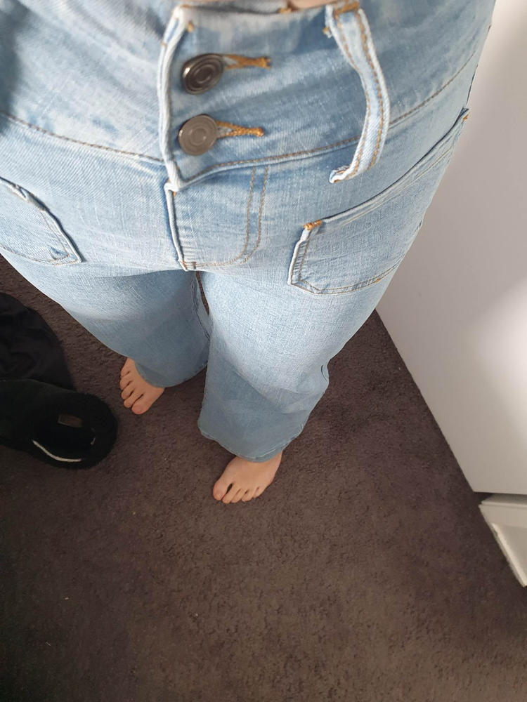 Wide Leg Shaper Jeans - Light Blue Wash - Customer Photo From Clare C.