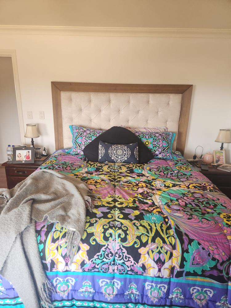 Comforter - Peacock Palace in Black - Customer Photo From Colleen O.