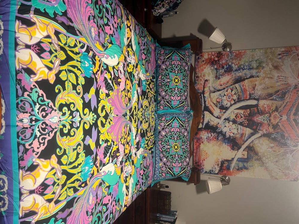 Comforter - Peacock Palace in Black - Customer Photo From Annette V.