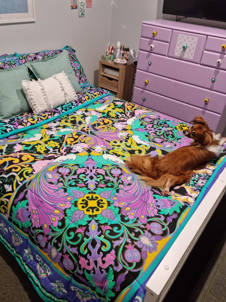Comforter - Peacock Palace in Black - Customer Photo From Christie