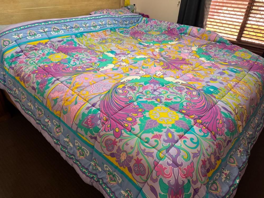 Comforter - Peacock Palace in Pastel - Customer Photo From Sharnee W.