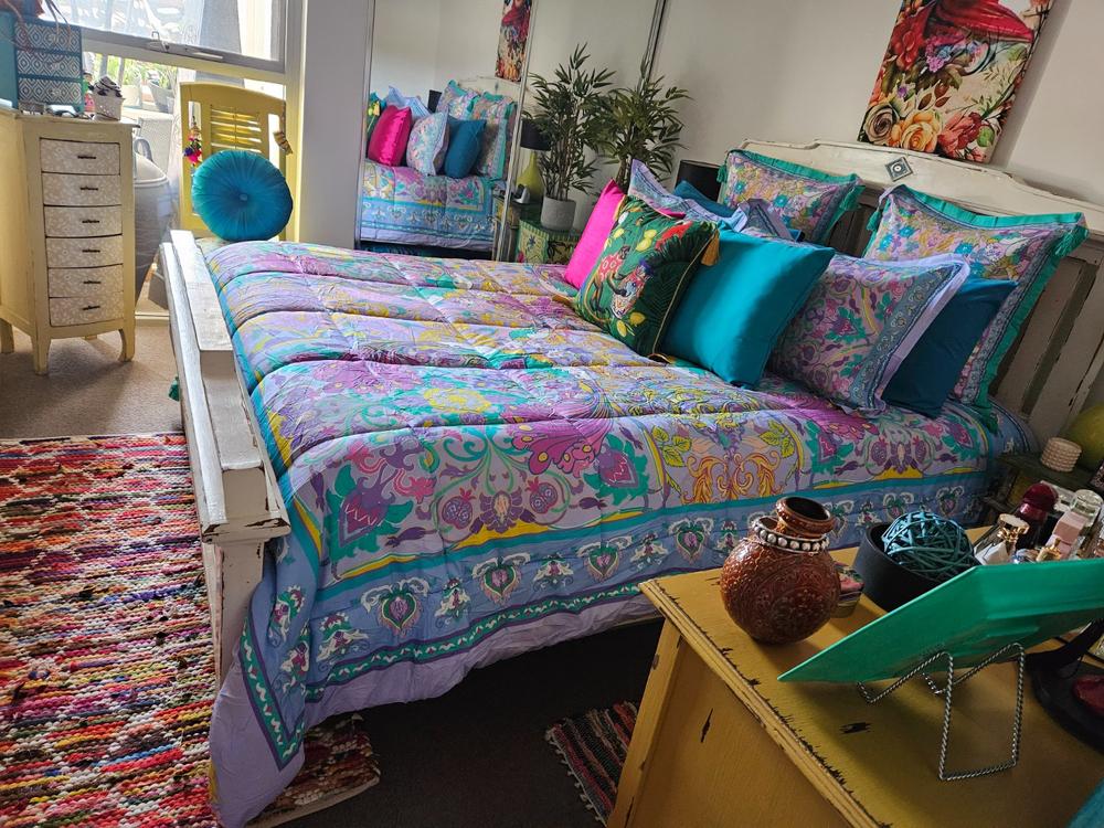 Comforter - Peacock Palace in Pastel - Customer Photo From Jan W.