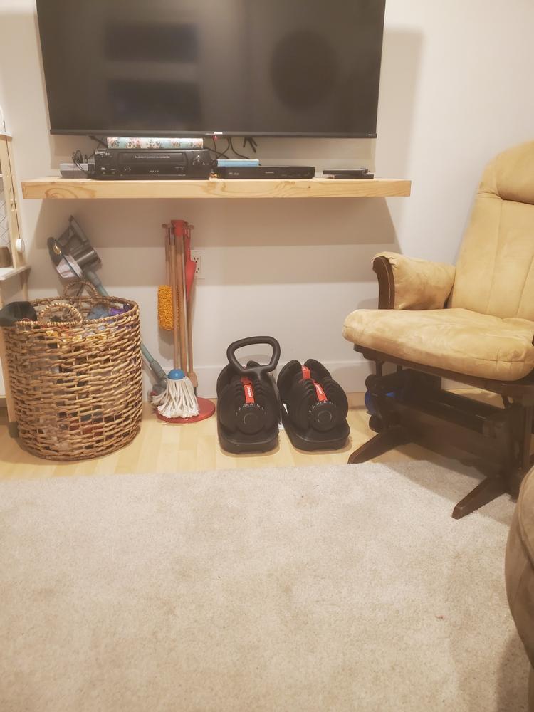 Set Of 2 Adjustable Dumbbells (5 to 52.5 lb) - Customer Photo From Mitchell Braun