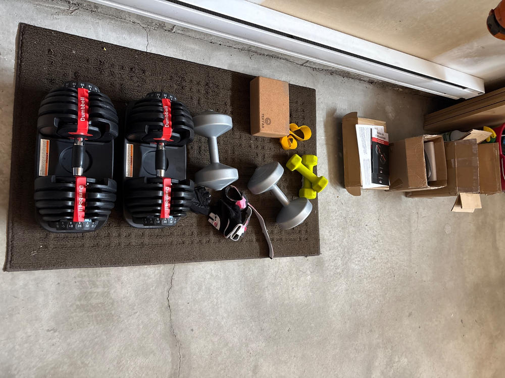 Set Of 2 Adjustable Dumbbells (5 to 52.5 lb) - Customer Photo From Guylaine Lanoie