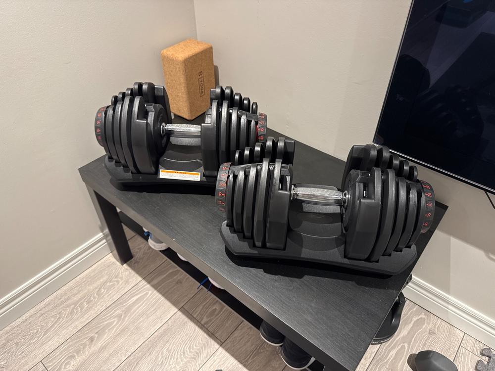 Set of 2 Adjustable Dumbbells (10 to 90 lb) - Customer Photo From Megan Canning