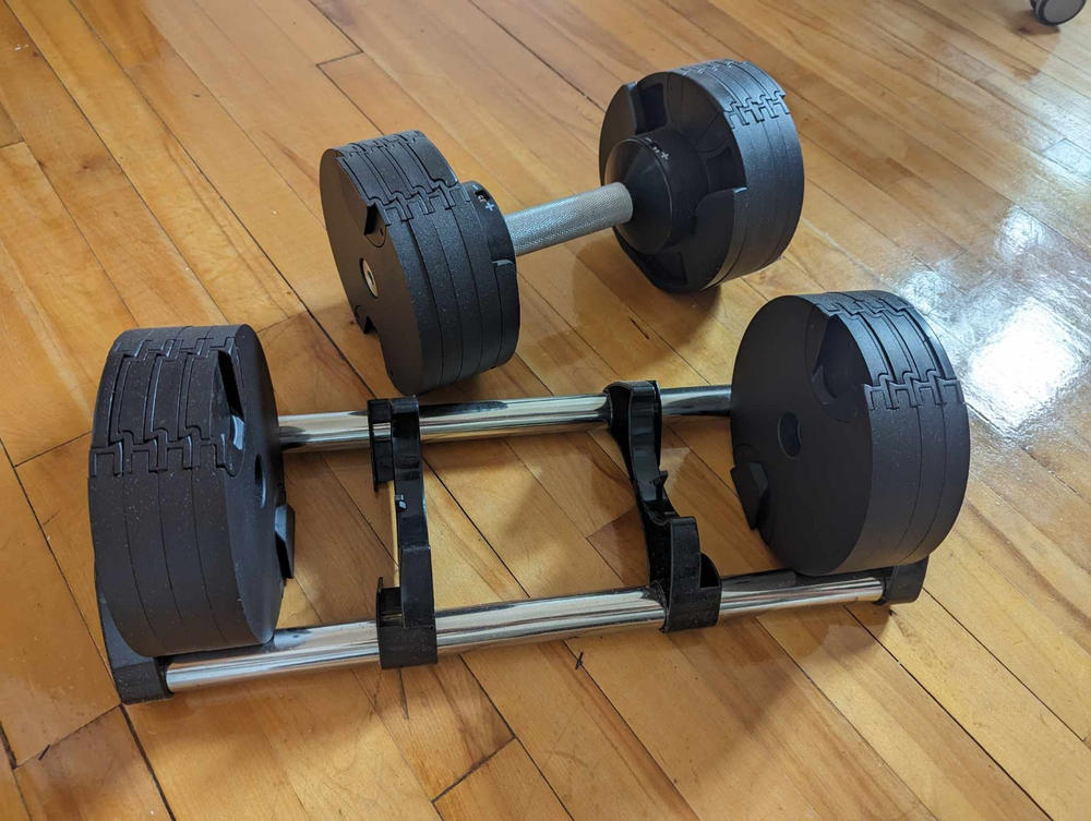 Bundle: Nuo Style Dumbbells (5 - 70 lb or 7.5-90 lb) & Bench - Customer Photo From Philippe Bouffard