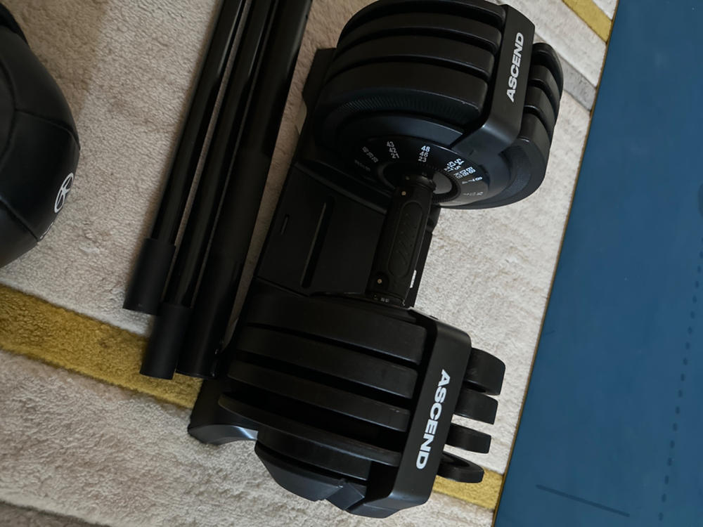 Ascend 3-in-1 Adjustable Dumbbells (7 to 52.5 lb) - Customer Photo From Sylvain BOUGIE