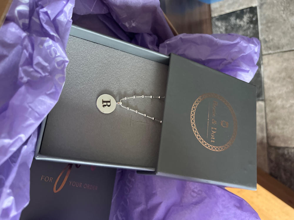Initial Coin Necklace (Silver) - Customer Photo From Kirsta Halpin