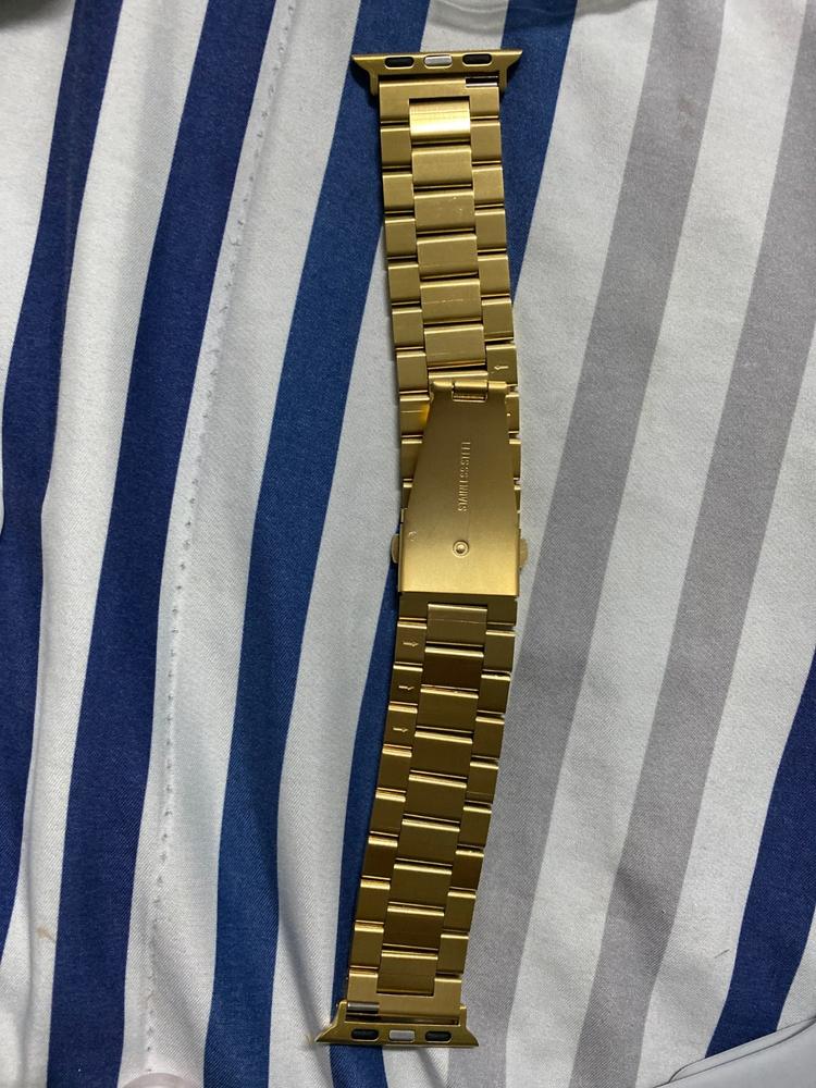 Apple Watch Stainless Steel Chain Strap with Folding Clasp - Golden - Customer Photo From Saad 