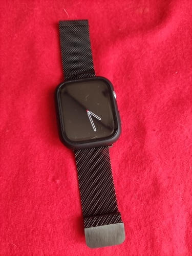 Apple Watch 42mm-44mm-45mm Magnetic Milanese Strap - Black - Customer Photo From Talha 