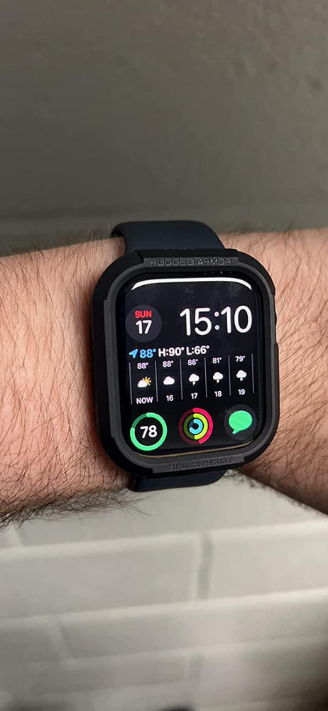 Spigen 45mm/44mm Rugged Armor Protector Compatible with Apple Watch Case Series 7/6/SE/5/4 - Black - Customer Photo From Syed Rizwan 
