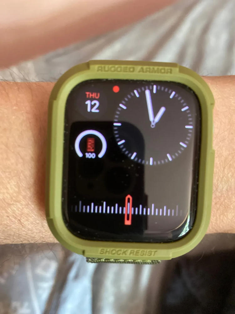 Spigen 44mm Rugged Armor Protector Compatible with Apple Watch Case Series 7/6/SE/5/4 - Olive Green - Customer Photo From Umair 