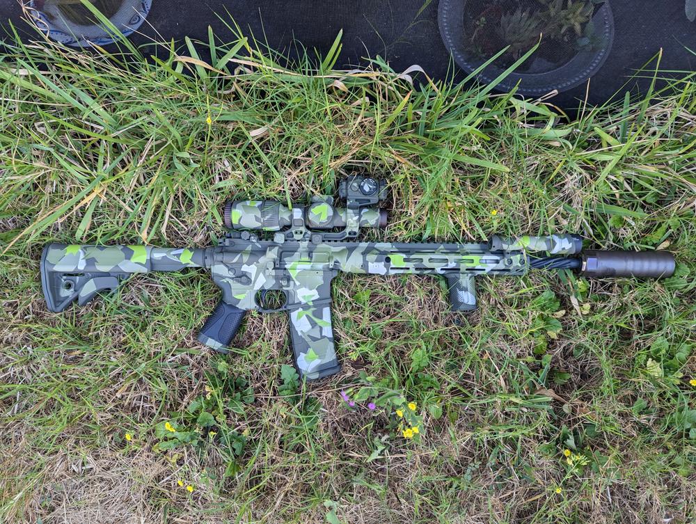 Swedish M90 Splinter Camouflage Stencil Kit - Customer Photo From Jake