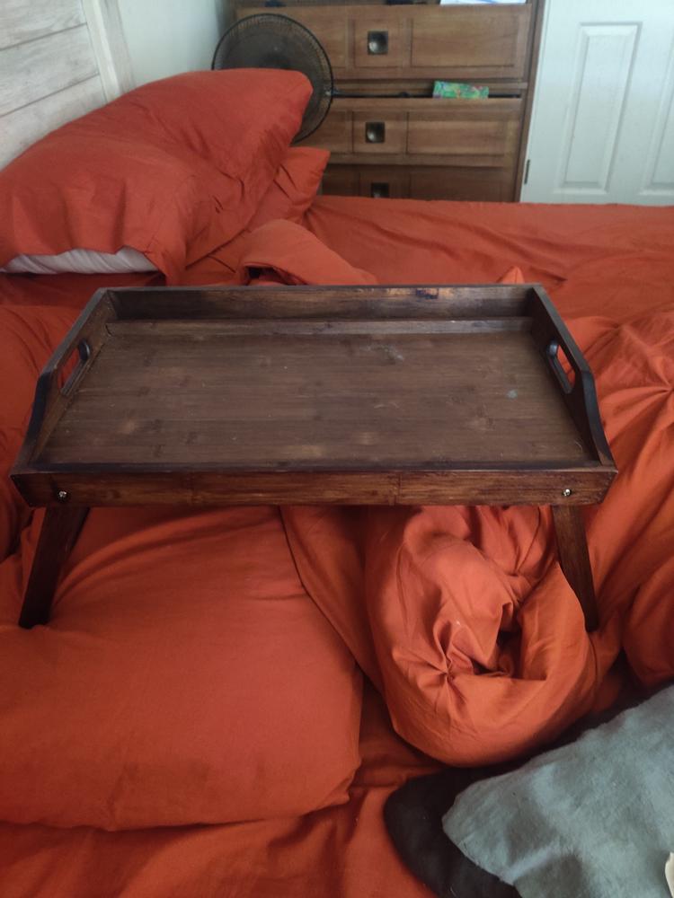 Rossie Home® Media Bed Tray, Java Bamboo - Customer Photo From Chris koester