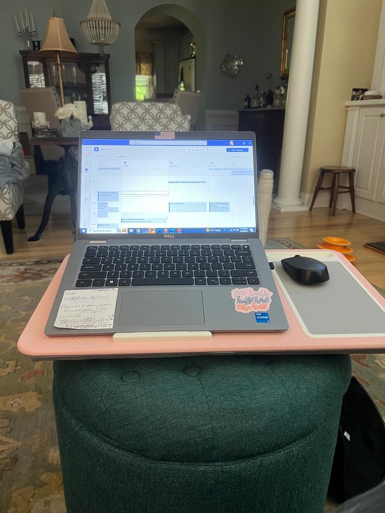 Lapgear Home Office Lap Desk with Device Ledge, Mouse Pad, and Phone Holder Pink