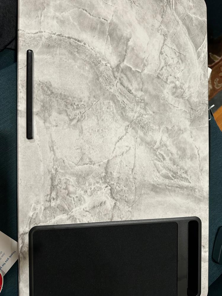 Home Office Pro Lap Desk, White Marble - Customer Photo From RK