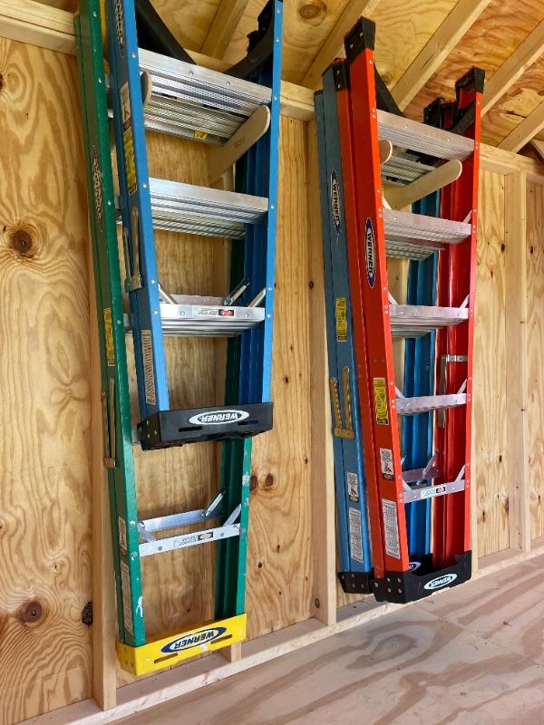 Shed Tool Organizer – Step Ladder & Yard Tool Storage Rack - Customer Photo From Larry Holloway