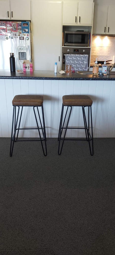 Monty Bar Stool in Vintage Tan - Customer Photo From Ann-Maree OToole