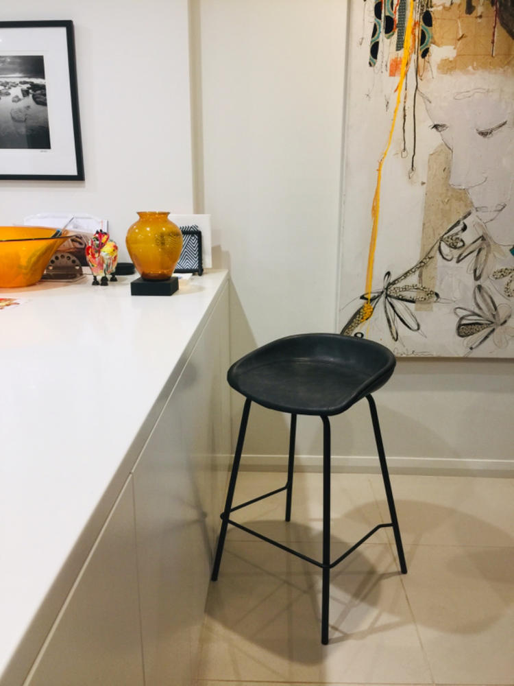 Zac Leatherette Counter Stool in Iron - Customer Photo From Lorraine Ermer