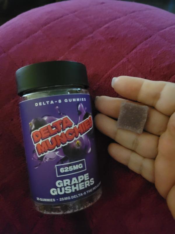 Grape Gushers Delta 8 Gummies - $34.99 25 Pieces - 625mg - Customer Photo From Anonymous