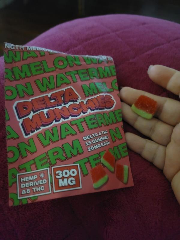 Watermelon 15ct. Delta 8 Gummies - 19.99 300MG GUMMY PACK (MED) - Customer Photo From Anonymous