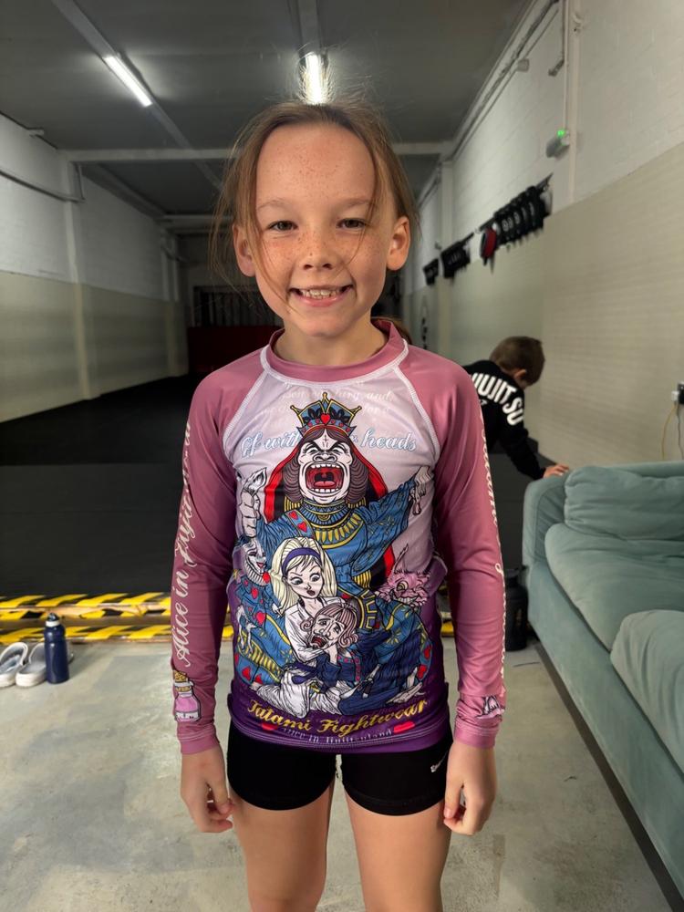 Kids Meerkatsu Alice in Jiu-Jitsu Land Rash Guard - Customer Photo From Liam Williams