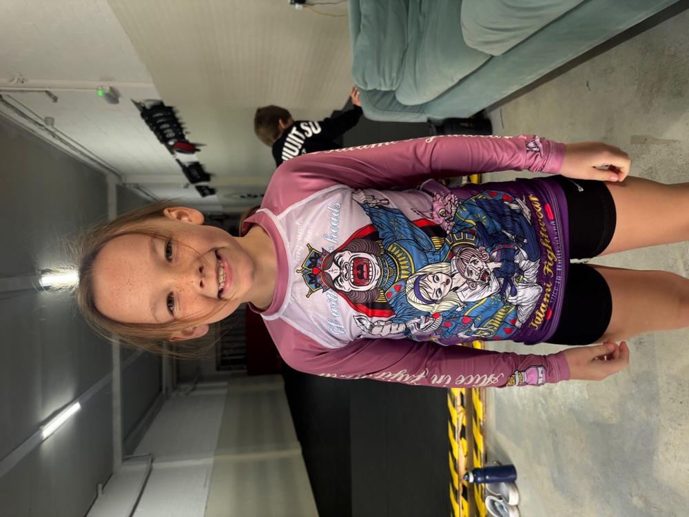 Kids Meerkatsu Alice in Jiu-Jitsu Land Rash Guard - Customer Photo From Liam Williams