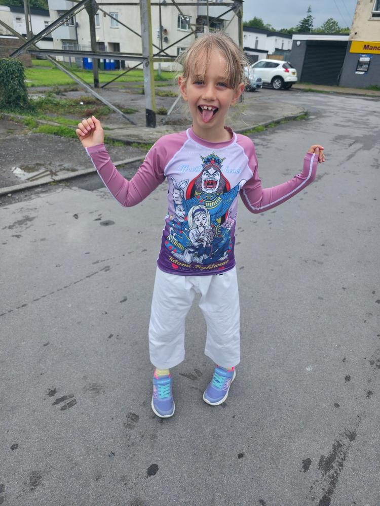 Kids Meerkatsu Alice in Jiu-Jitsu Land Rash Guard - Customer Photo From Michael HILL