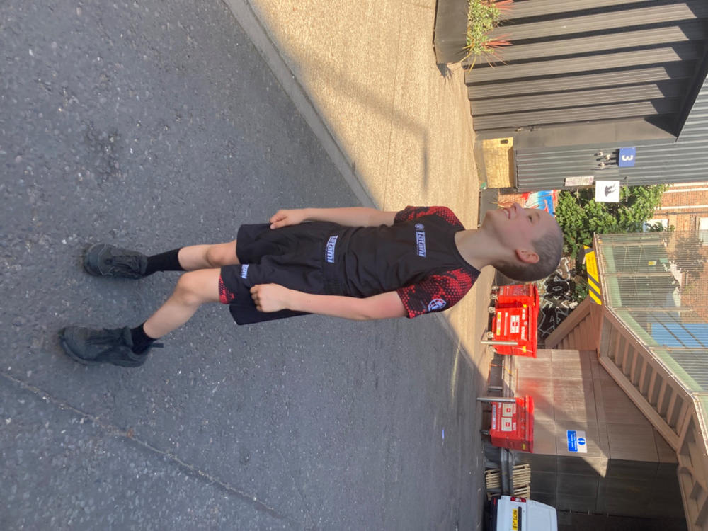 Kids Renegade Rash Guard - Black & Red - Customer Photo From Nicole Moran