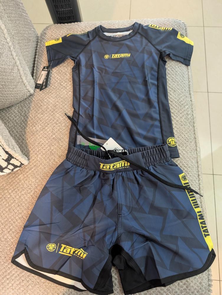 Kids Abstract Shorts - Black & Grey - Customer Photo From Jeffry Rodriguez A