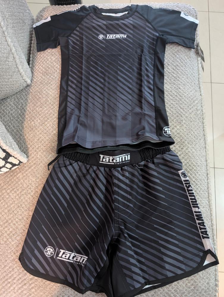 Kids Abstract Shorts - Black & Grey - Customer Photo From Jeffry Rodriguez A