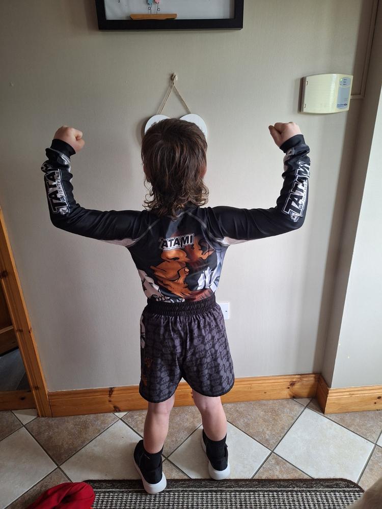 Kids Thinker Monkey Grappling Shorts - Customer Photo From Nicole Dempsey