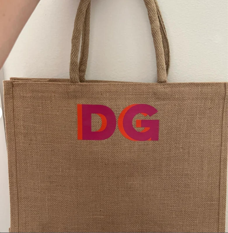 Embroidered Canvas Tote - Sprinkled With Pink