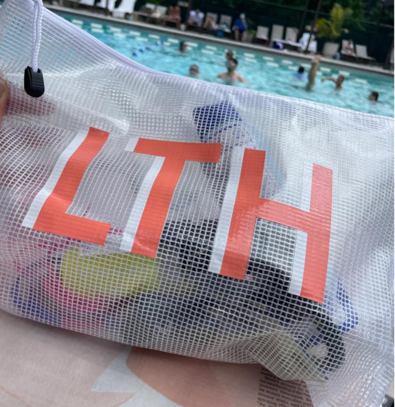 Monogrammed Stadium Bag (Acrylic) - Sprinkled With Pink