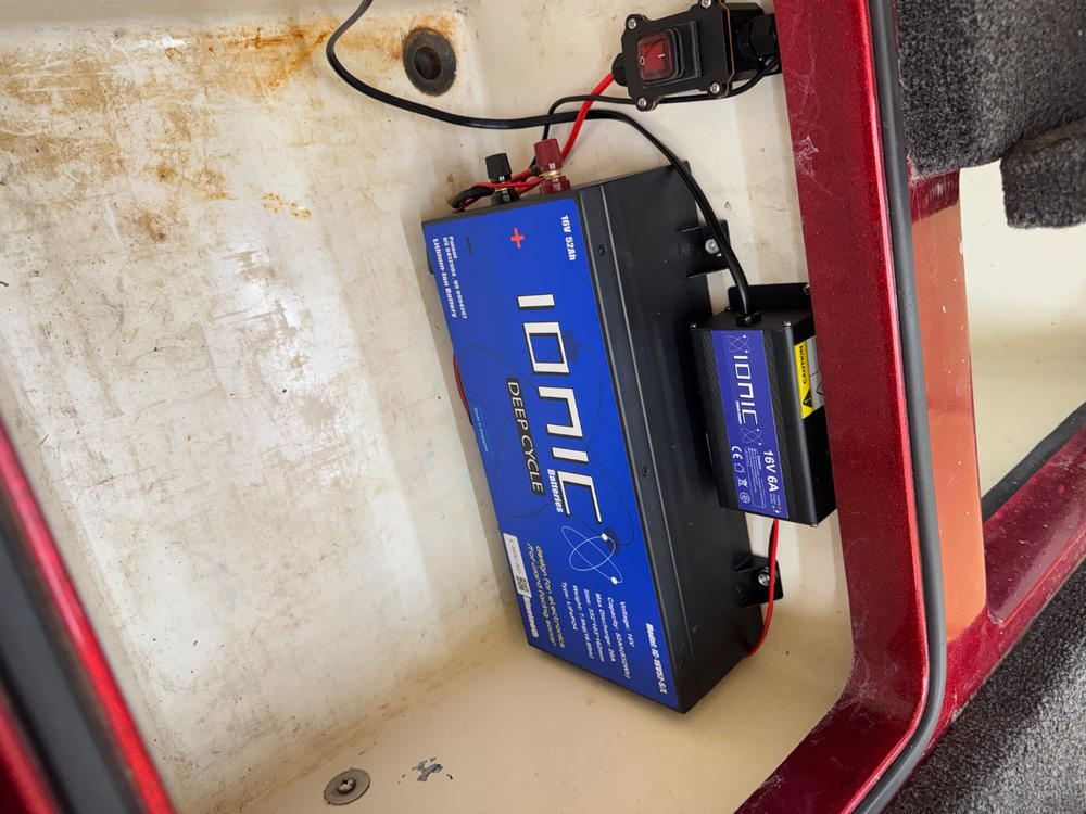 Ionic Lithium 16V 52Ah | Marine Electronics/Sonar LiFePO4 Battery + Charger - Customer Photo From Don Garner