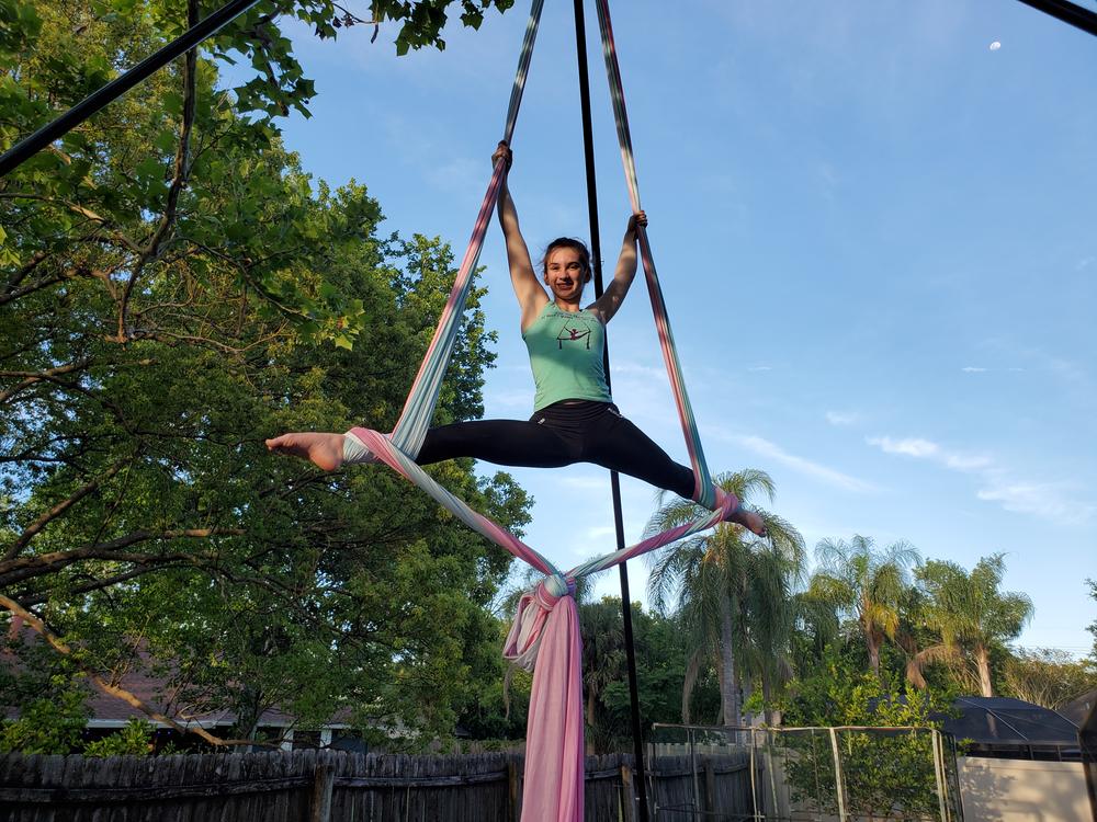 Ombre Aerial Silks Set with All Hardware - Customer Photo From Jade McGovern 