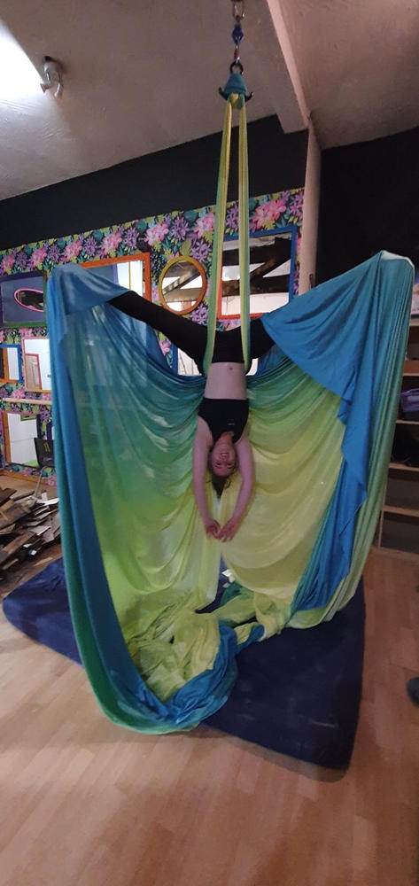 Ombre Aerial Silks Set with All Hardware - Customer Photo From Anna Burns