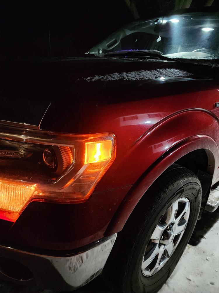 2009-14 F150 FRONT MARKER LIGHT LED BULBS - Customer Photo From Seth H.