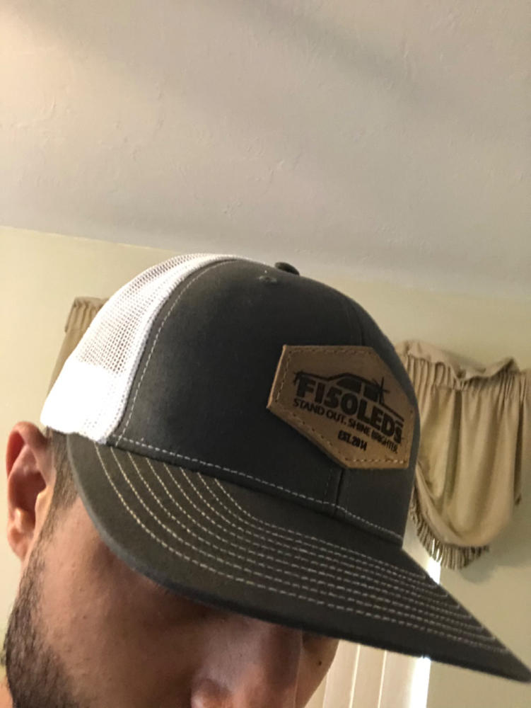 F150LEDs Custom Charcoal Leather Patch Hat - Customer Photo From Amir Becker