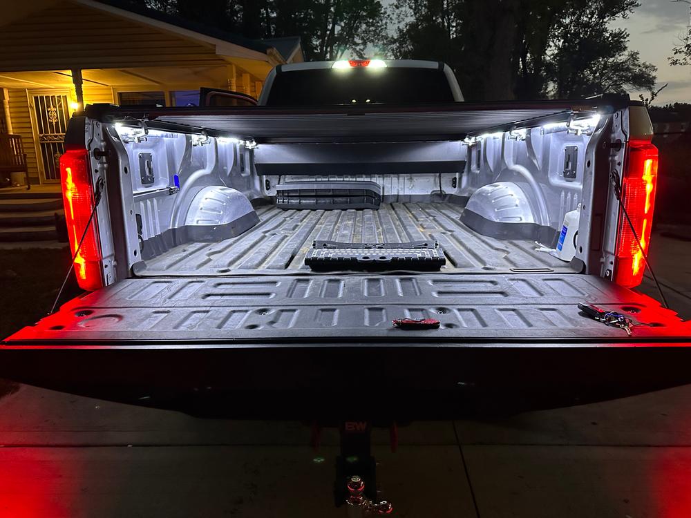 2017-2022 F250 Super Duty Integrated LED Bed Lighting Kit - Customer Photo From Zach