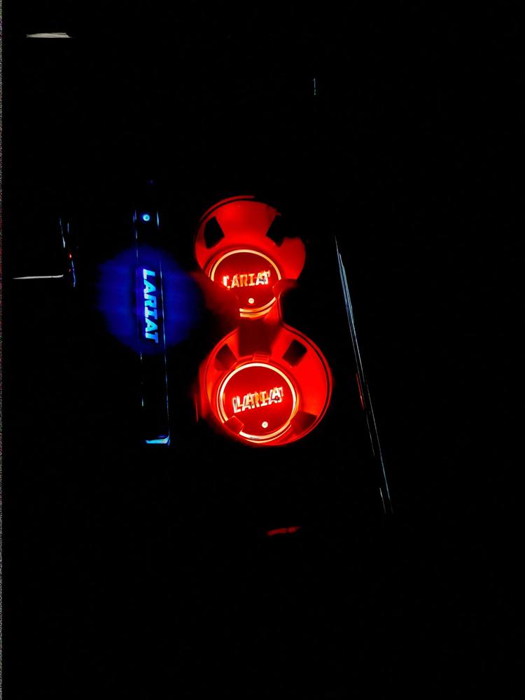 2021 - 2023 F150 LED RGB Cup Holder Coaster Light Kit - Customer Photo From Giulio C.
