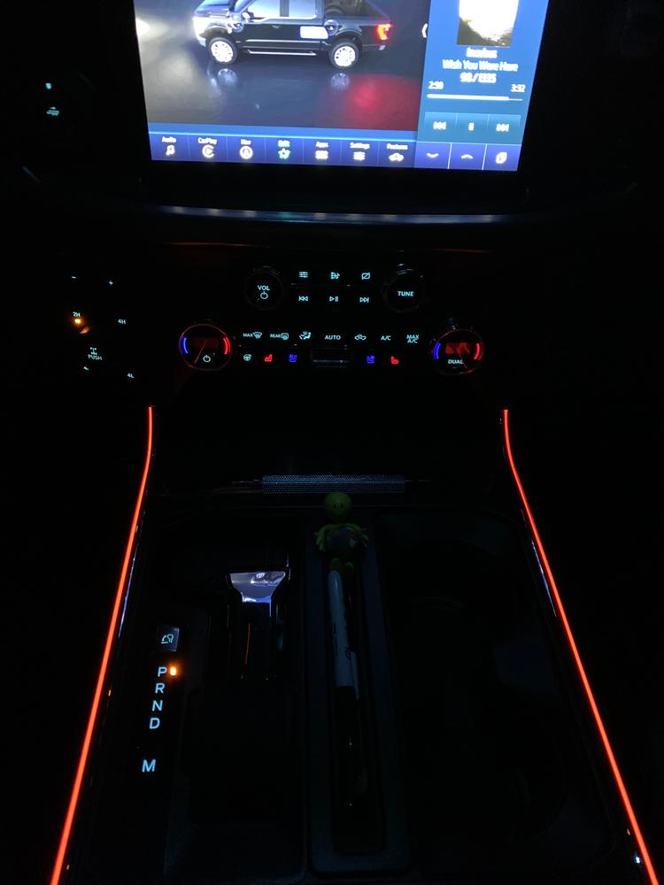 2021 - 2022 F150 Interior Console Accent Lighting - Customer Photo From Jason H.