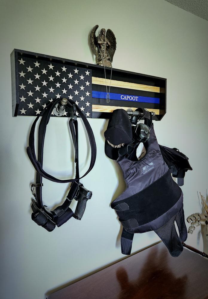 Police Gear Rack For Duty Belt & Vest - Customer Photo From Kelly M.