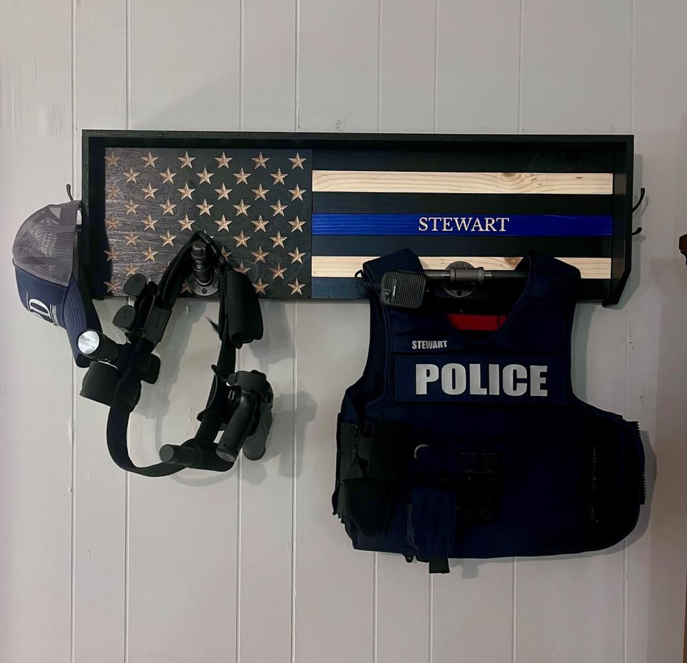 Police Gear Rack For Duty Belt & Vest - Customer Photo From Vicki Ward