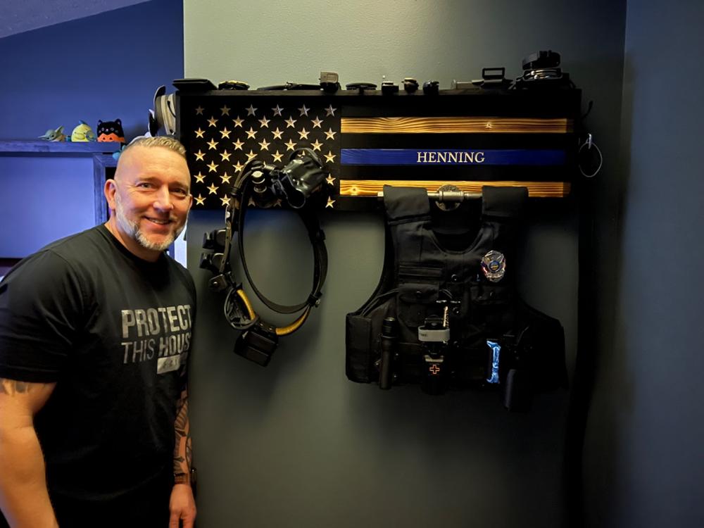 Police Gear Rack For Duty Belt & Vest - Customer Photo From Ashley Henning
