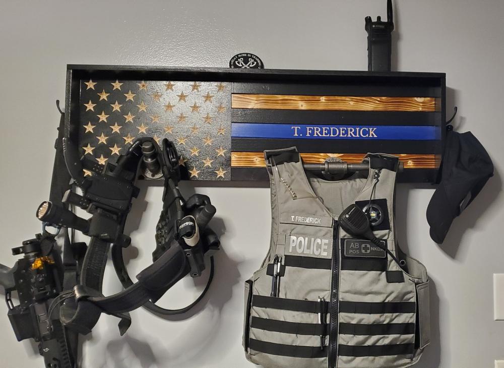 Police Gear Rack For Duty Belt & Vest - Customer Photo From Heather Frederick