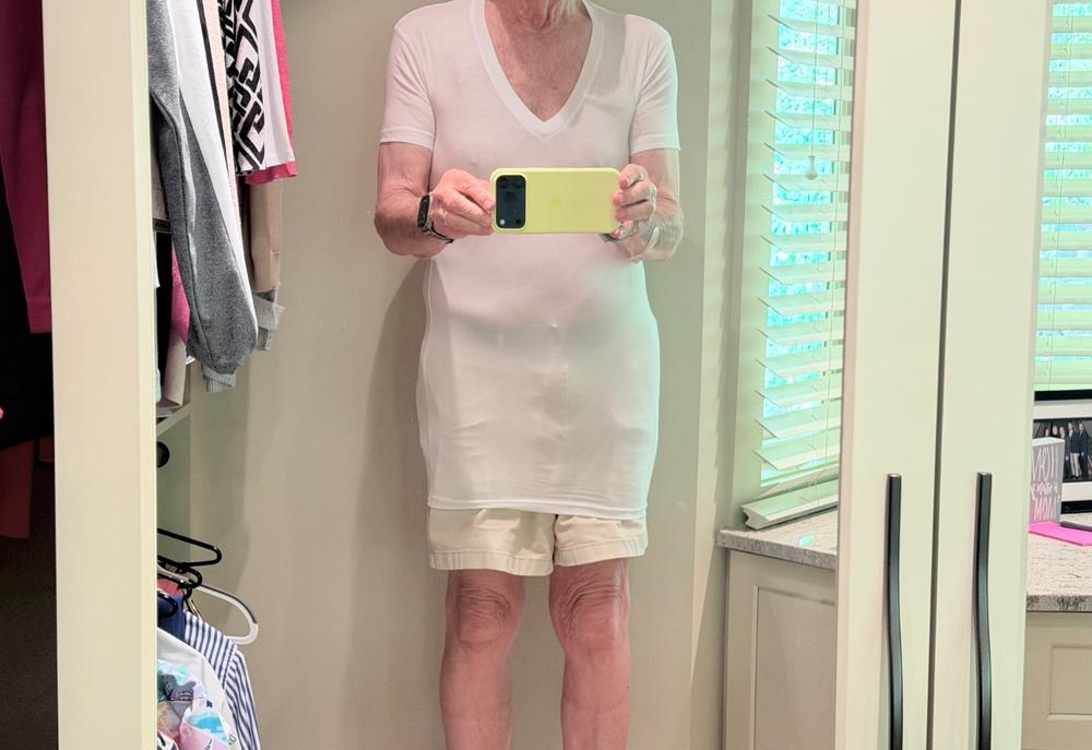 V-Neck Undershirt - White, Small - Customer Photo From Howard Newkirk