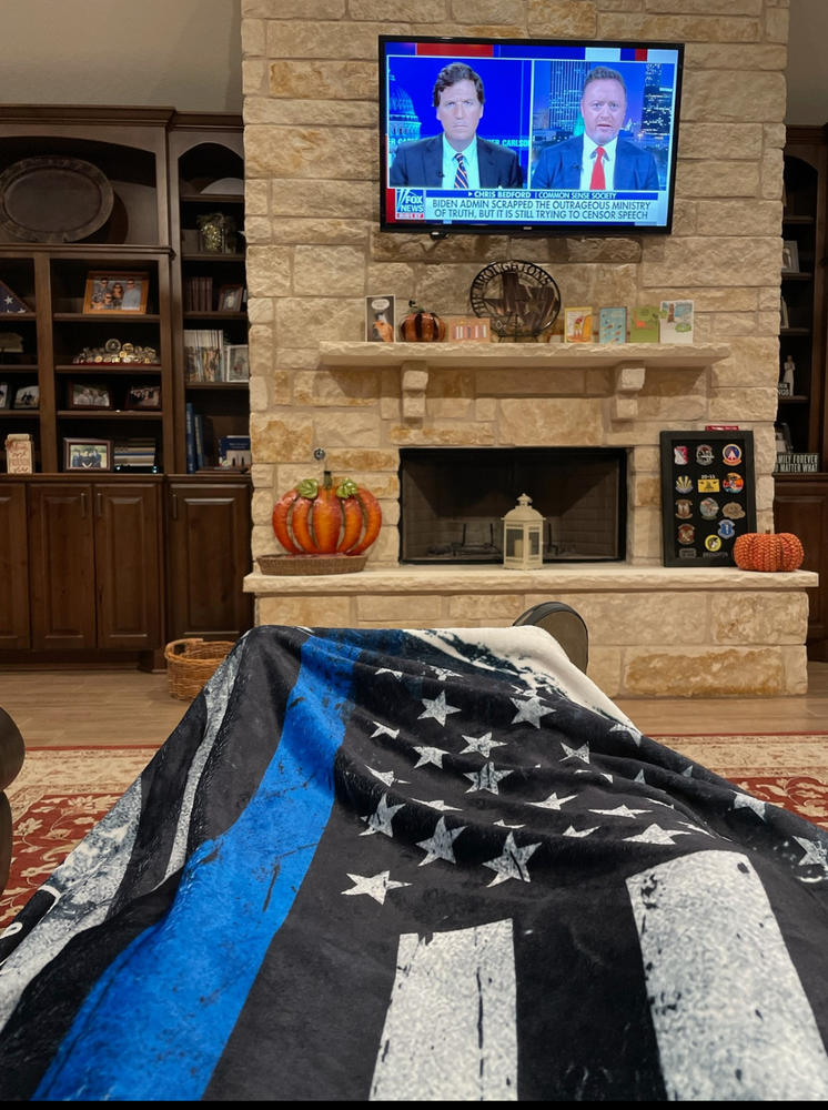 Texas Thin Blue Line  (Throw Blanket) - Customer Photo From mike oster