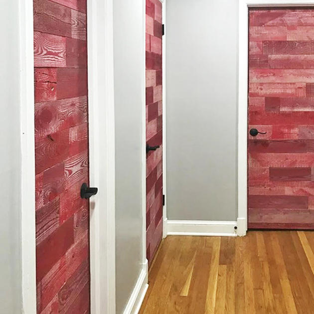 Sundance Red Reclaimed Wood Planks - Customer Photo From K Rajotte