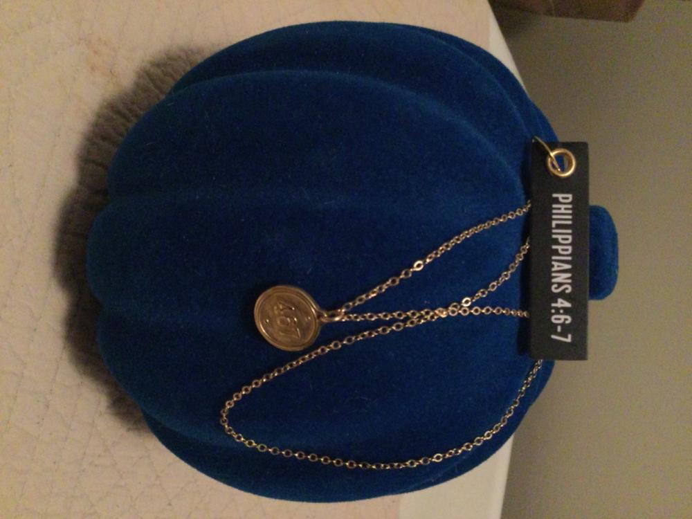 Petite Philippians 4:6-7 Pendant Necklace - Customer Photo From Linda Moody